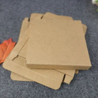 100pcs Kraft Paper Coaster Packaging Box DIY Gift Boxes for Ceramic Wood Cup Mat Mug Pad Packaging Supplies
