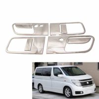 for Nissan Elgrand E51 2002-2010 8PCS Abs Chrome plated Door Handle Bowl Covers Trim Car Accessories