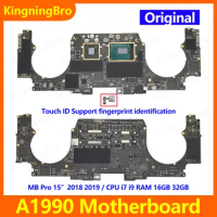 Tested A1990 Motherboard 820-01041-A 820-01814-A For Macbook Pro 15" A1990 Logic Board With Touch ID i7 i9 16GB 32GB 2018 2019