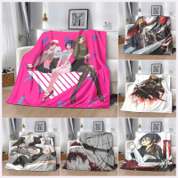 ผ้าห่มขนแกะน้ำหนักเบา BLEACH พร้อมกราฟิกสไตล์อนิเมะ ดีไซน์ Ichigo Rukia ผ้าห่มงีบหลับนุ่ม เหมาะสำหรั