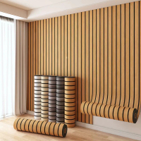 【HOT sticker】 40x300cm grille self-adhesive wallpaper wall sticker living room background wall wood 