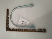 u bolt 3/8\ x 5\" putih plus 2 mur clamp pipa baut pengikat tiang"