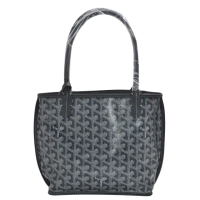 【GOYARD 高雅德】GOYARD 經典防水帆布LOGO雙面肩背托特包(小-灰色ANJOUSMNCG03TY01P-GRAY)