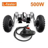 L-faster 24V 500W Dual Drive Electric Conversion Kit With Joystick Controller For Dolly Cart Lightweight Transport Wheelchair