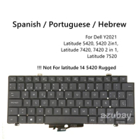 Backlit Laptop Keyboard for Dell Latitude 5420 5420 2in1, 7420, 7420 2 in 1, 7520 0K4WGN 0JMCWC 0DGGGV Spanish Portuguese Hebrew