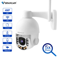 VStarcam 4MP HD Outdoor Wifi Camera Waterproof PTZ IP Camera 5X Digital Zoom 1080P WIFI Surveillance Camera AI Human Detection