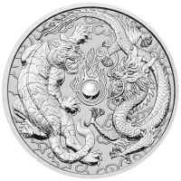 1oz Dragon Tiger silver coin silver plated 40mm Elizabeth collectible sourvenir Coins Challenge Coins