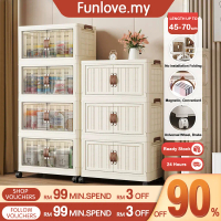 3/4/5 Tier Kitchen Storage Cabinet Foldable Large Space Transparent Cabinet Storage Box Plastik Alma