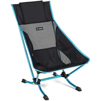 Helinox Beach Chair Lightweight, Lower-Profile, Compact, Collapsible Camping Chair, Black, with Pockets