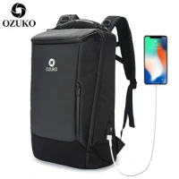 OZUKO Backpacks for Men Laptop Backpack Large Capacity Men's 17 Inch Waterproof Male USB Business Back Pack Travel Bag Mochila