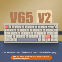 Cidoo V65 V2 Mechanical Keyboard Bluetooth Wireless USB Connection Dual Mode Customized Gasket Aluminum Mechanical Keyboard gift