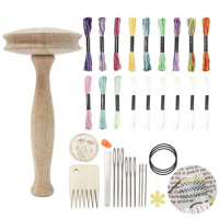 Mending Darning Supplies Kit Patchwork Tools Needle Holder Mushroom Patching Tool Wooden Darning Tool Sewing Accesaries