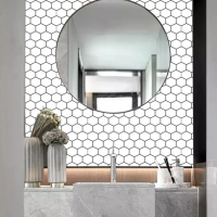 Miếng dán ốp tường nhà bếp 3D, miếng dán hoa văn phi tấm (mosaic) dạng tự dính cho phòng tắm