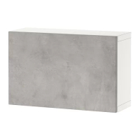 BESTÅ 上牆式收納櫃組合, 白色/kallviken 淺灰色, 60x22x38 公分