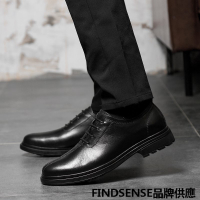 FINDSENSE品牌 秋款 新款 日本 男 高品質 真皮 商務 男女 舒適 小皮鞋 休閒鞋 潮流鞋子