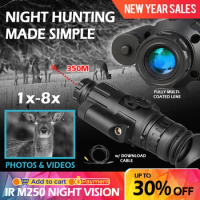 Hunting airsoft accessories HD 1X-8X Zoom 300m HD Digital Night Vision Monocular With IR Illuminator USB All Metal HK27-0031