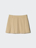 UNIQLO Rok Model Celana Lipit Pleated Skort WANITA BEIGE M