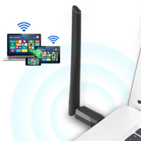 WIFI 6 USB WiFi Adapter with High Gain Antenna 2.4G 286Mbps Wireless Network Card AX286M USB WiFi Dongle Adapter for Win7/10/11