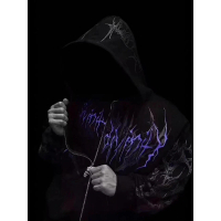 [COD] American Style Trendy Brand Breathedivinity Zipper Hoodie Autumn Winter Dark Style Skull Print