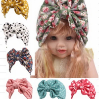 DHL 500pcs Baby Girl Boy Cashmere-like Floral Bow Tie Hat Children Autumn Winter Headwear for 2-8 Ye