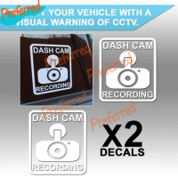 Dash Cam Recording Car Security Window Bumper Vinyl Decal Sticker CCTV Car Die-Cut Waterproof PVC