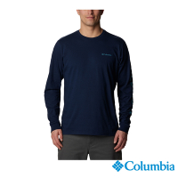 Columbia 哥倫比亞 男款 彈性LOGO長袖上衣-深藍 UXM95480NY/HF