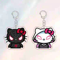 Kawaii Sanrio Hello Kitty Spiderman Surrounding Key Chain Hellokitty School Bag Pendant Gift