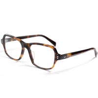 Mens Square Glasses Frame Handmade High Quality Acetate Eyeglasses Takeshi Kaneshiro Vintage Leopard Eyeglasses Diopter Eyewear