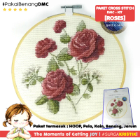 Paket Sulam Kristik Strimin DMC BK1935 - Roses Bunga Mawar