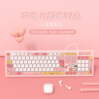 無線鍵盤小富婆系列有線鍵盤筆記本臺式電腦巧克力卡通個性鍵盤