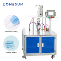 ZONESUN Desktop Ultrasonic Semi Automatic Face Mask Outer Earloop Welding Machine for disposable medical masks