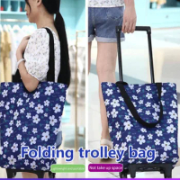 Small pull cart portable grocery cart large capacity shopping bag trolley cloth bag shopping cart