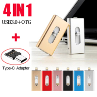 USB 3.0 OTG USB Flash Drive 128GB Pen Drive 16GB 32GB 64GB Pendrive 4 in 1 Micro USB Stick for iPhone X 8 8Plus 7 7plus
