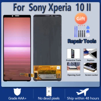 for Sony Xperia 10 II screen touch screen assembly digitizer OLED AU51, AU52 LCD replacement parts + frame