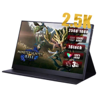 LUCBIT 16" 2.5K Portable Monitor 16:1 144hz Compatible External Gaming Monitor for Xbox Switch Laptop