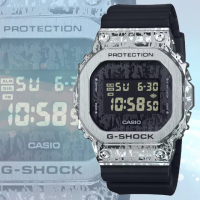 【CASIO 卡西歐】G-SHOCK 油漬搖滾 頹廢風格 金屬殼方形電子錶(GM-5600GC-1 防水200米)