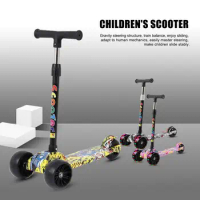 Children Scooter 3 Wheel Scooter With Flash Wheels Kick Scooter Adjustable Height Foldable Outdoor Kids Foot Scooter Skateboard