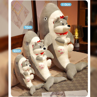 鯊狗玩偶 搞笑毛絨玩具 沙雕生日禮物搞怪鯊魚狗布娃娃 抱枕 女生床上