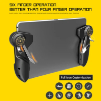 6 Fingers Tablet Gaming Gamepad Button Triggers Joystick For PUBG Mobile Game Controller For Ipad Tablet Shooting Gaming Handle