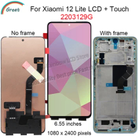 Original Amoled 6.5'' For xiaomi 12 Lite LCD 2203129G touch panel screen digitizer Assembly for xiaomi 12Lite lcd Display