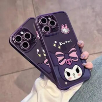 Sanrio Kawaii New Kuromi Iphone Case Cartoon Anime Silica Gel Apple Phone Case Fall Prevention All Inclusive Girl Christmas Gift