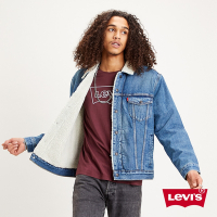 Levis 男款 牛仔外套 Type3修身版型 Sherpa棉花絨 中藍基本款