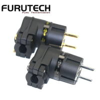 Japan Hi-FI Furutech FI-E12L (R) FI-12ML (G) Gold Plated EU Power cable plug IEC90° Right Angle L-type HiFi power plug