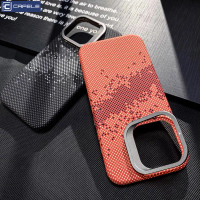 Ốp lưng Cafele cho iPhone 15 Pro Max tương thích với họa tiết Kevlar nam châm, kèm giá đỡ ống kính, 
