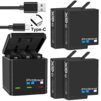 Original probty for GoPro Hero 7 hero 6 hero 5 Black Batteries and Triple Charger for GoPro Hero 7/6/5 Black Battery Accessories