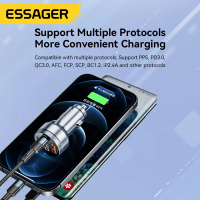 Essager 80W Car Charger USB Type C PD Fast Charging Quick Charge for iPhone 14, 13, Samsung Essager 