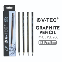 (1 Pak 12 PCS) V-TEC Graphite Pencil 2B Per Pak Isi 12Pcs - Pensil 2B Hitam Kayu Sekolah Sketsa Gamb