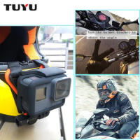 TUYU For Gopro Hero 9 8 7 6 5Motorcycle Helmet Front Chin Fixed Mount Bracket Adapter Yi 4K DJI Osmo EKEN H9R SJCAM Accessor