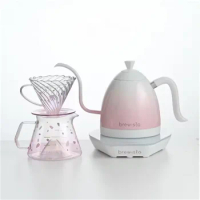 Brewista 600ml Sakura Pink Gooseneck Thermostatic Electric Coffee Pot with Fine Spout and Digital Pour Over Brews Coffee and Tea