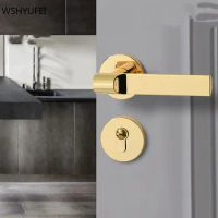 Aluminium Alloy Indoor Door Handle Lockset Universal Security Bathroom Door Knob Lock Silent Lock Core Household Hardware